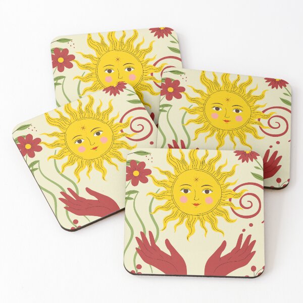 Item preview, Celestial Mystic Sun and Healing Hands Folk Art designed and sold by AllaMashycheva.
