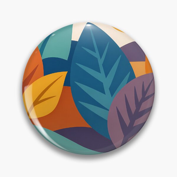 Item preview, Geometric Botanical Leaves with Sunlit Hills designed and sold by InkSmithery.