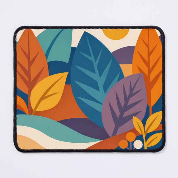 Item preview, Geometric Botanical Leaves with Sunlit Hills designed and sold by InkSmithery.