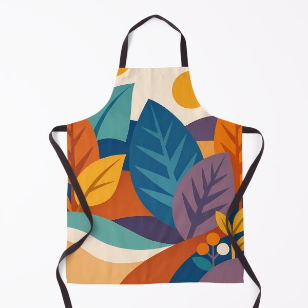 Item preview, Geometric Botanical Leaves with Sunlit Hills designed and sold by InkSmithery.