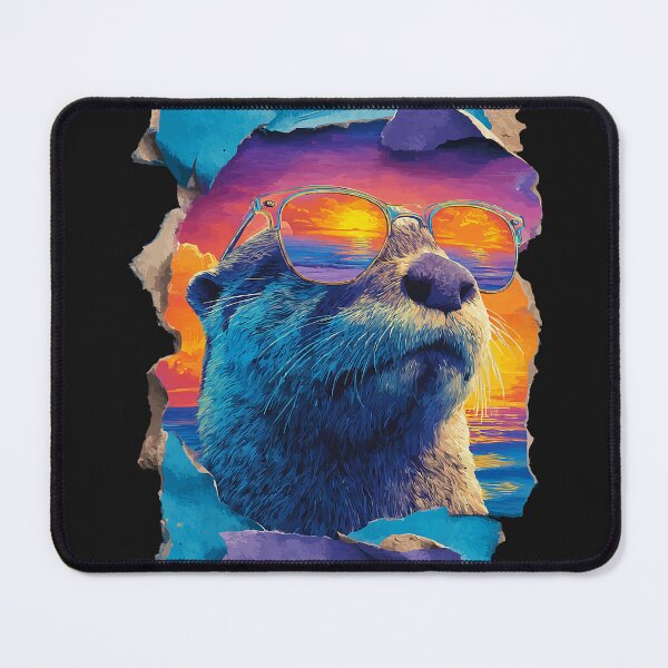 Item preview, Otter with Sunglasses Sunset Beach Tropical Animal Summer designed and sold by Littermin.