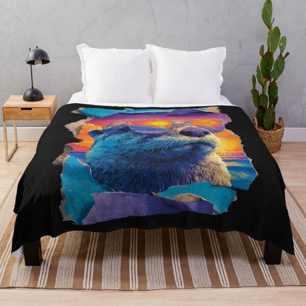 Item preview, Otter with Sunglasses Sunset Beach Tropical Animal Summer designed and sold by Littermin.