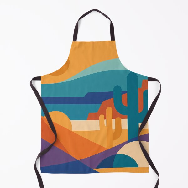 Item preview, Geometric Desert Cactus Landscape in Earth Tones designed and sold by InkSmithery.