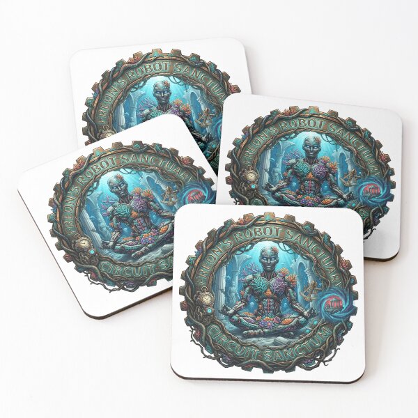 Item preview, Underwater Coral Reef Robot Ocean Sanctuary Badge designed and sold by octozap.