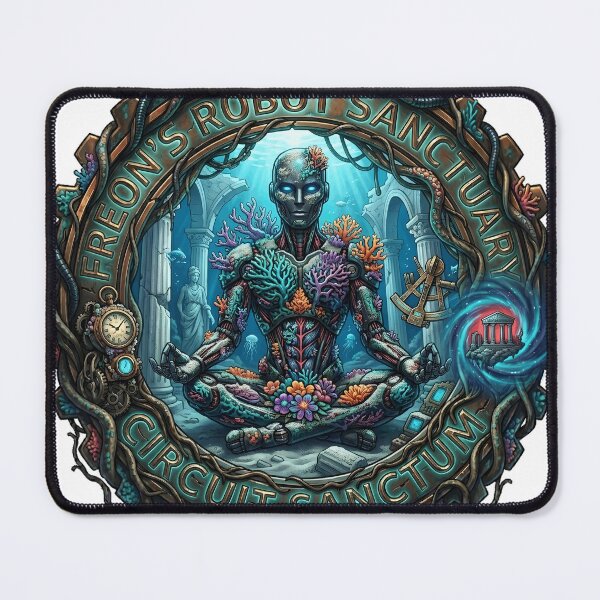 Item preview, Underwater Coral Reef Robot Ocean Sanctuary Badge designed and sold by octozap.