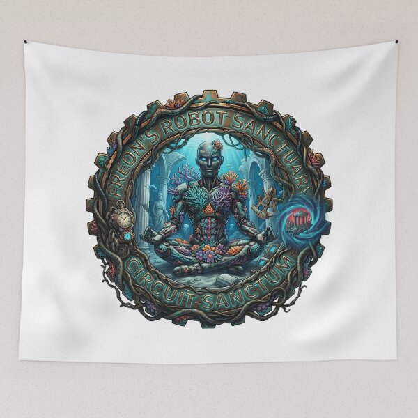Item preview, Underwater Coral Reef Robot Ocean Sanctuary Badge designed and sold by octozap.
