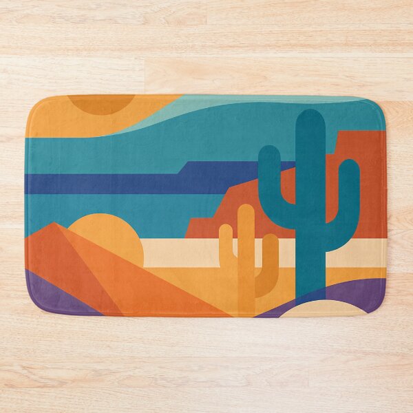 Item preview, Geometric Desert Cactus Landscape in Earth Tones designed and sold by InkSmithery.