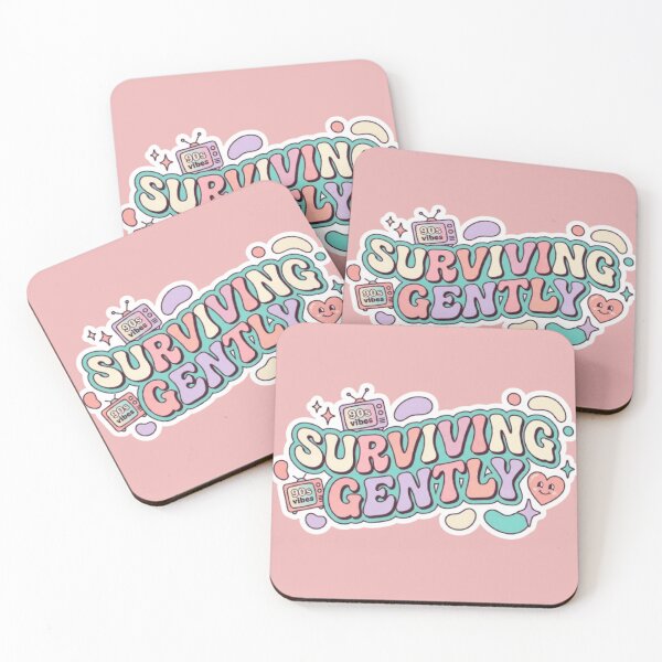 Item preview, Surviving Gently Retro 90s Aesthetic Sticker designed and sold by The Creative Canva.