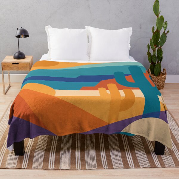 Item preview, Geometric Desert Cactus Landscape in Earth Tones designed and sold by InkSmithery.