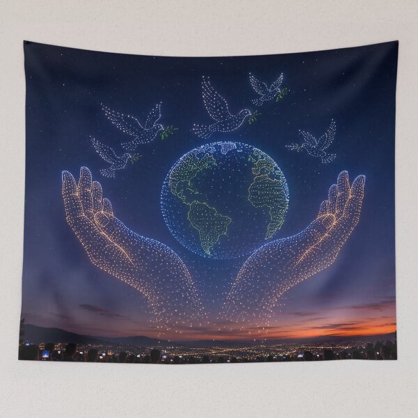 Item preview, Guardians of the World Made With Drones designed and sold by JcAbstractArt.