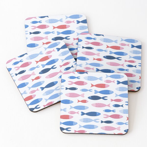 Item preview, Swimming Fish in Blue & Red designed and sold by HonestiesPrints.