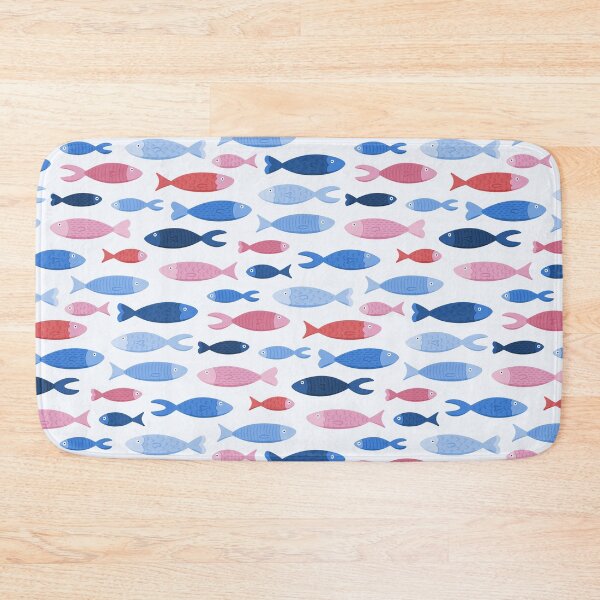 Item preview, Swimming Fish in Blue & Red designed and sold by HonestiesPrints.