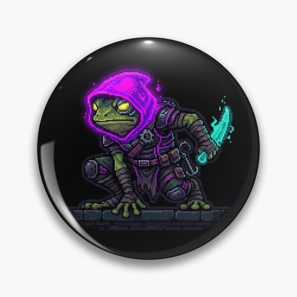 Item preview, 16 Bit Pixel Art Cyber Fantasy Neon Frog Rogue designed and sold by DuckOddity.