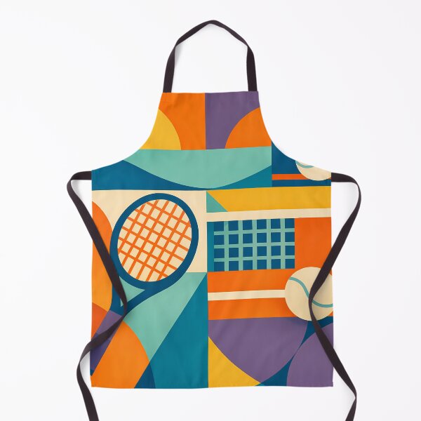 Item preview, Retro Tennis Racket and Court Lines Collage designed and sold by InkSmithery.