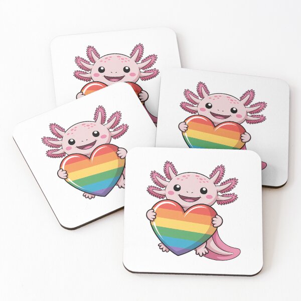 Item preview, Gay Pride Axolotl Heart Rainbow Flag LGBT designed and sold by sailorjessiArt.
