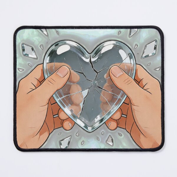 Item preview, Fragile Broken Glass Heart Surreal Aesthetic Illustration designed and sold by Hen-C-Art.
