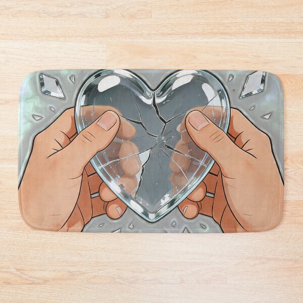 Item preview, Fragile Broken Glass Heart Surreal Aesthetic Illustration designed and sold by Hen-C-Art.