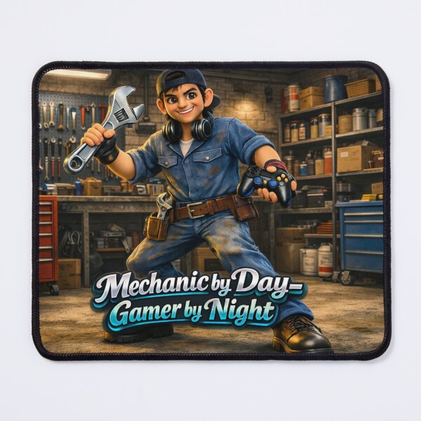 Item preview, Mechanic by Day Gamer by Night Garage Art designed and sold by AleksKos.