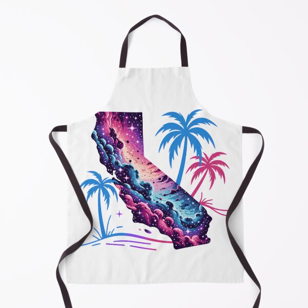Item preview, California Cosmic Paradise Neon Palm Trees Galaxy State Design designed and sold by ArcticFoxStudio.