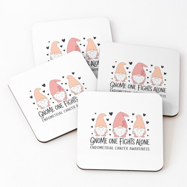Item preview, GNOME ONE FIGHTS ALONE Endometrial Cancer Awareness Bundle Peach Ribbon designed and sold by sailorjessiArt.