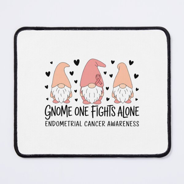 Item preview, GNOME ONE FIGHTS ALONE Endometrial Cancer Awareness Bundle Peach Ribbon designed and sold by sailorjessiArt.