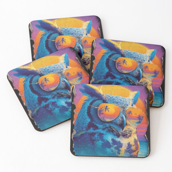 Item preview, Cute Owl with Sunglasses Sunset Beach Tropical Animal Summer designed and sold by Littermin.