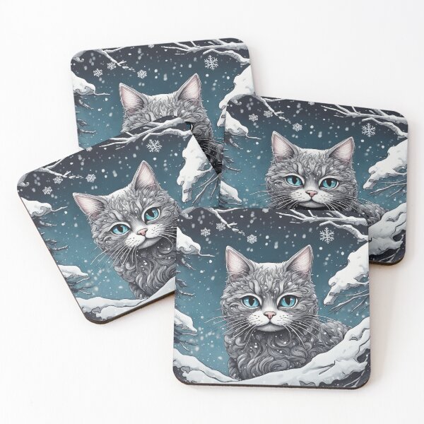 Item preview, Big blue eyes in the snow: A cat enchants winter designed and sold by FotoworldEdel.