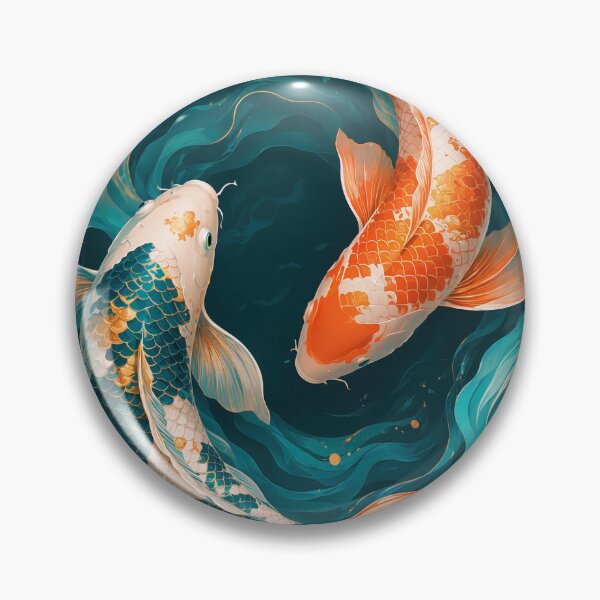 Item preview, Elegant Yin Yang Koi Fish, Luxury Tropical Pond Art designed and sold by ms_illustration.