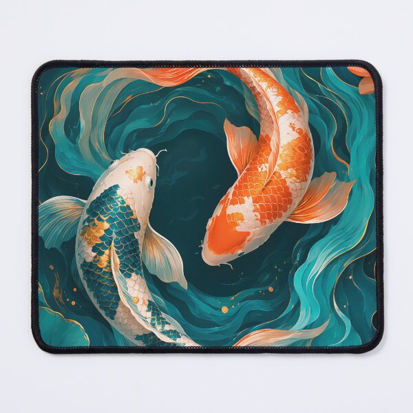 Item preview, Elegant Yin Yang Koi Fish, Luxury Tropical Pond Art designed and sold by ms_illustration.
