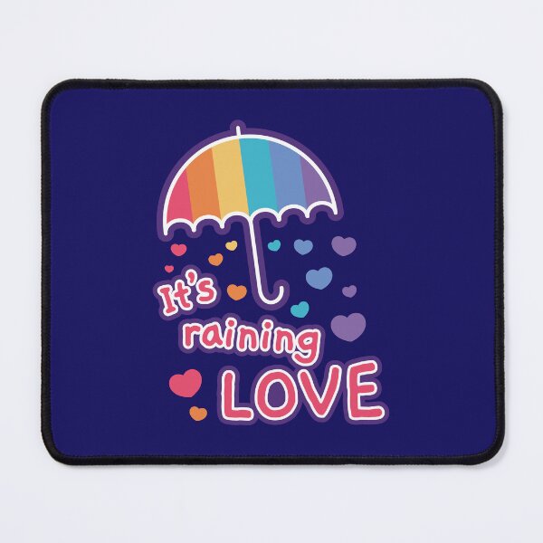 Item preview, It's Raining Love Cute Rainbow Umbrella Typography designed and sold by SolutionsArt.