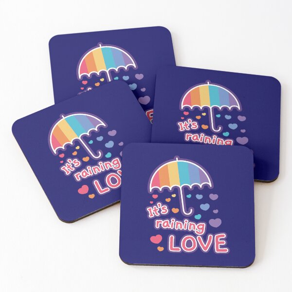 Item preview, It's Raining Love Cute Rainbow Umbrella Typography designed and sold by SolutionsArt.