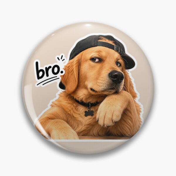 Item preview, Funny Side Eye Golden Retriever Meme Sticker | Cool Bro Dog Reaction Sticker designed and sold by Digital_products_0111.