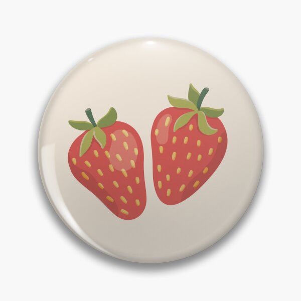 Artikelvorschau, Retro-Illustration von zwei Erdbeeren entworfen und verkauft von HonestiesPrints.