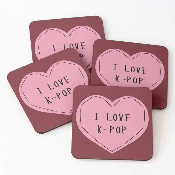 Item preview, I LOVE K-POP Pink Heart for K-POP Fans designed and sold by HugSomeNettles.