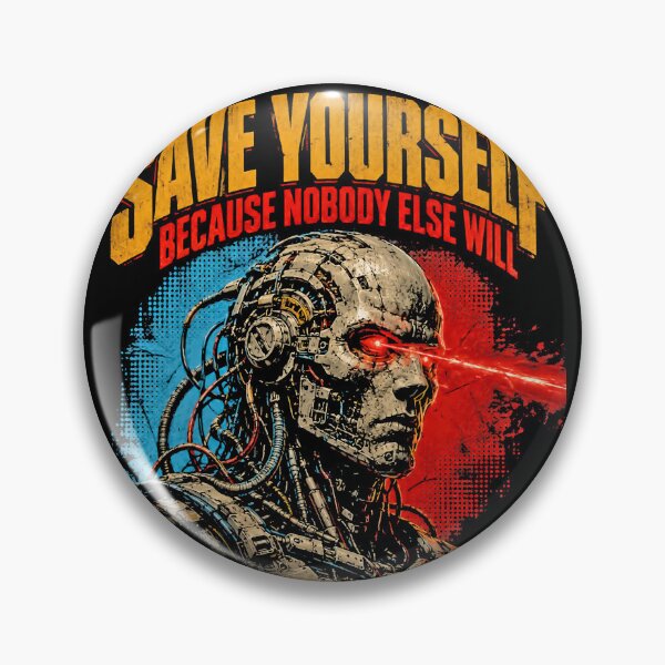 Item preview, Save Yourself Nobody Else Will Laser Eye Robot Cyborg designed and sold by graphixpolash.