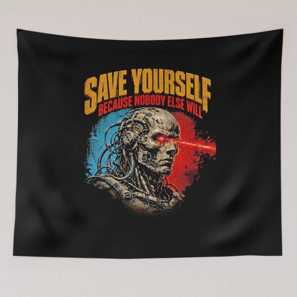 Item preview, Save Yourself Nobody Else Will Laser Eye Robot Cyborg designed and sold by graphixpolash.