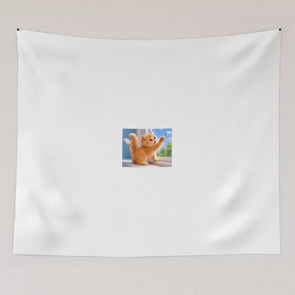 Item preview, Tiny Kitten Chasing a Fly designed and sold by LovelyCatGalaxy.