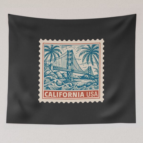 Item preview, California USA Classic Postage Stamp Golden Gate Bridge Design designed and sold by ArcticFoxStudio.