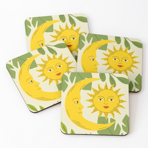 Item preview, Celestial Harmony: Boho Sun and Moon with Tropical Leaves designed and sold by AllaMashycheva.