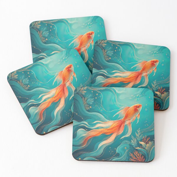 Item preview, Dreamy Golden Goldfish, Elegant Underwater Fantasy Art designed and sold by ms_illustration.