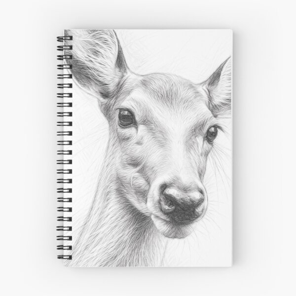 Item preview, Deer Pencil Sketch Art Print | Black and White Wildlife Portrait | Realistic Deer Drawing designed and sold by Leon Woods Pencil Art.