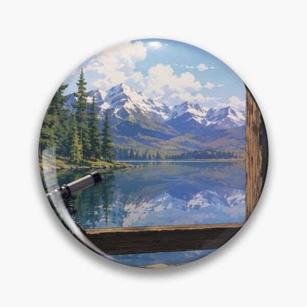 Item preview, Ventana de cabaña junto al lago - Arte Lofi designed and sold by bapupa.