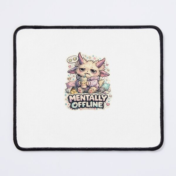 Item preview, Mentally Offline – Kawaii Sleepy Monster Sticker designed and sold by Wander Pop Studio.