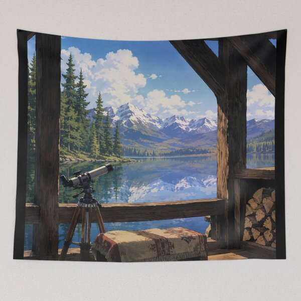 Item preview, Lakeside Cabin Window - Lofi Art designed and sold by bapupa.