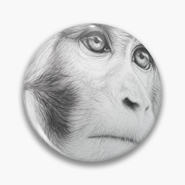 Item preview, Monkey Pencil Sketch Art Print | Black and White Wildlife Portrait | Realistic Monkey Drawing designed and sold by Leon Woods Pencil Art.
