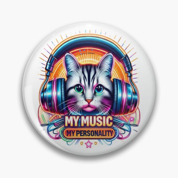 Item preview, Cat with Headphones - World Music Day designed and sold by Art-Arcade6.