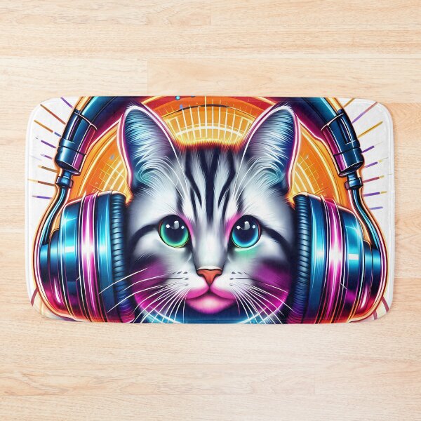 Item preview, Cat with Headphones - World Music Day designed and sold by Art-Arcade6.