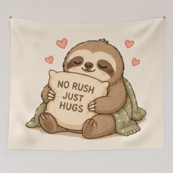 Item preview, No Rush Just Hugs Sloth designed and sold by MellowMunchkins.