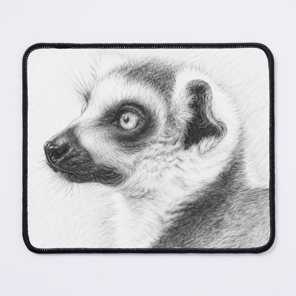 Item preview, Lemur Pencil Sketch Art Print | Black and White Wildlife Portrait | Realistic Lemur Drawing designed and sold by Leon Woods Pencil Art.