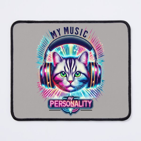 Item preview, Cat American Shorthair in Headphones - World Music Day designed and sold by Art-Arcade6.